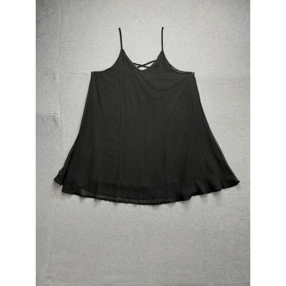Chamllymers Women Tops XXL Black V Neck Crisscross Spaghetti Straps Flowy Casual